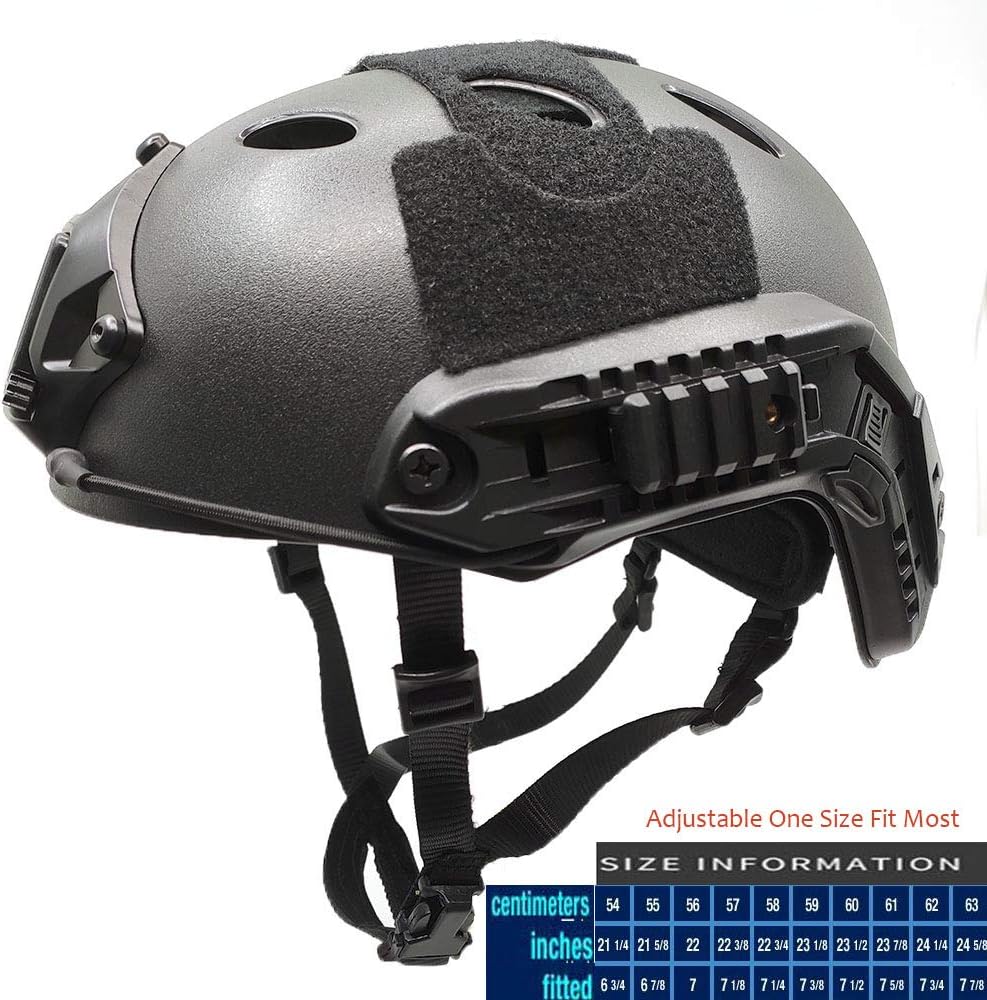 Tactical Airsoft Fast Helmet PJ Type and Metal Mesh Mask Foldable Double Straps Protect Ear Full Face Protection (Black) : Sports & Outdoors