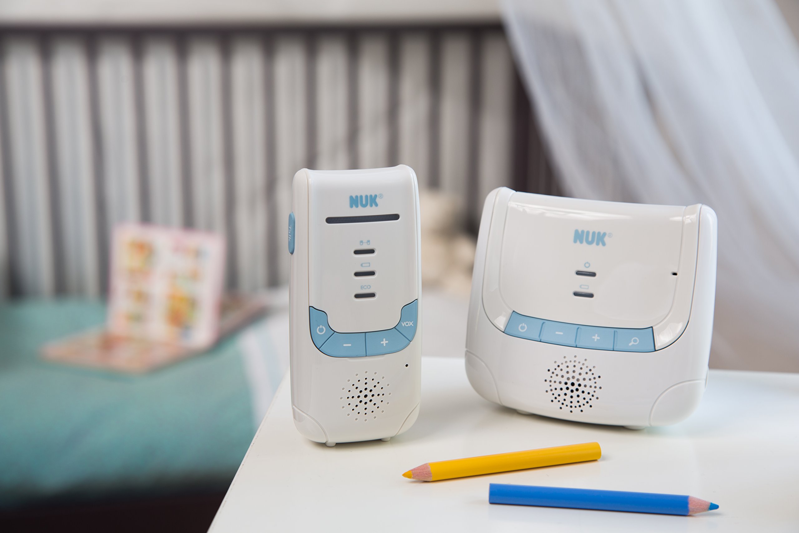 Nuk 10256266 Eco Control Baby Monitor, Bianco/Azzurro