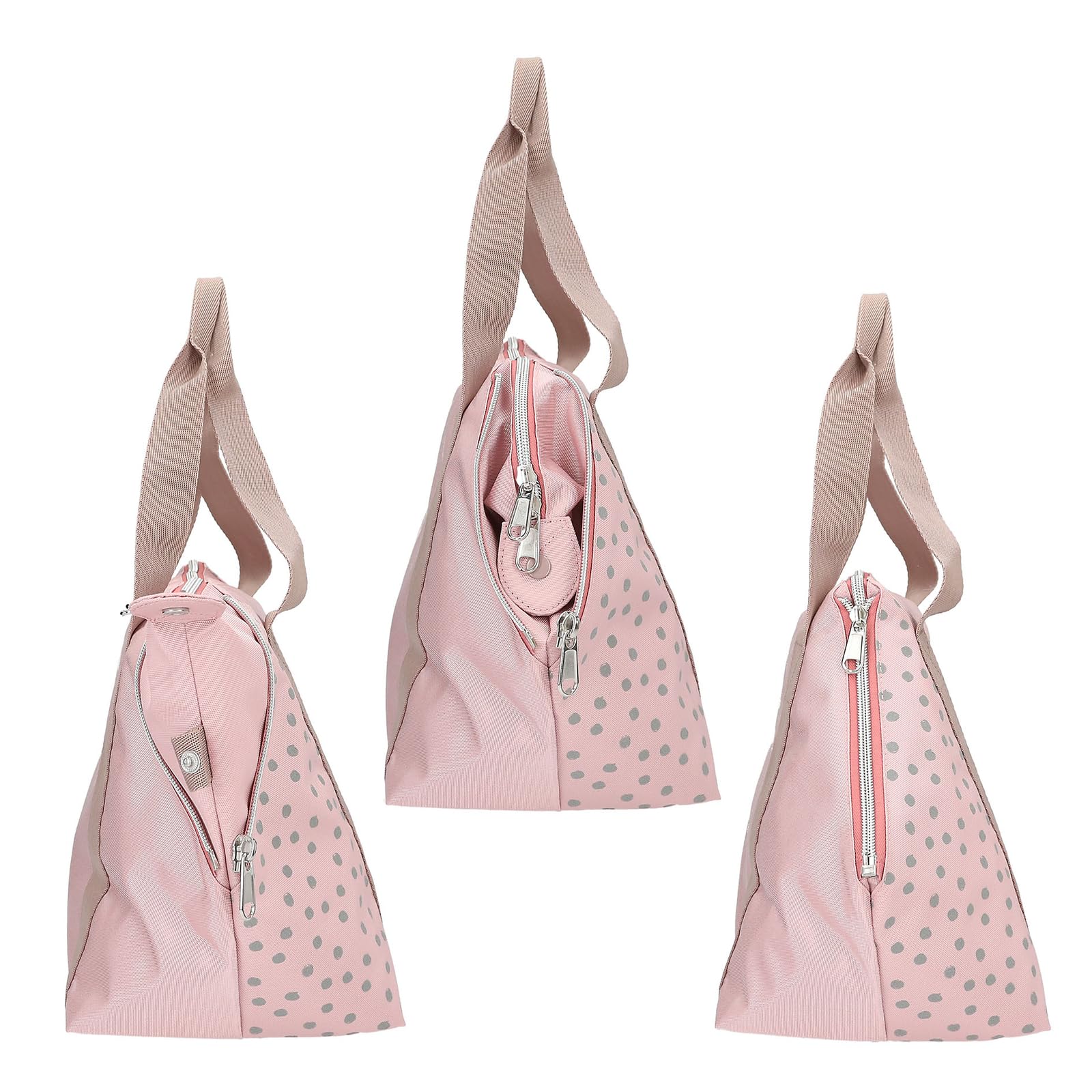 Depesche 14014 TOPModel Dots - Sporttasche in Rosa, mit Model Motiv und Punkte Muster, Tasche mit Henkel und Innenfach