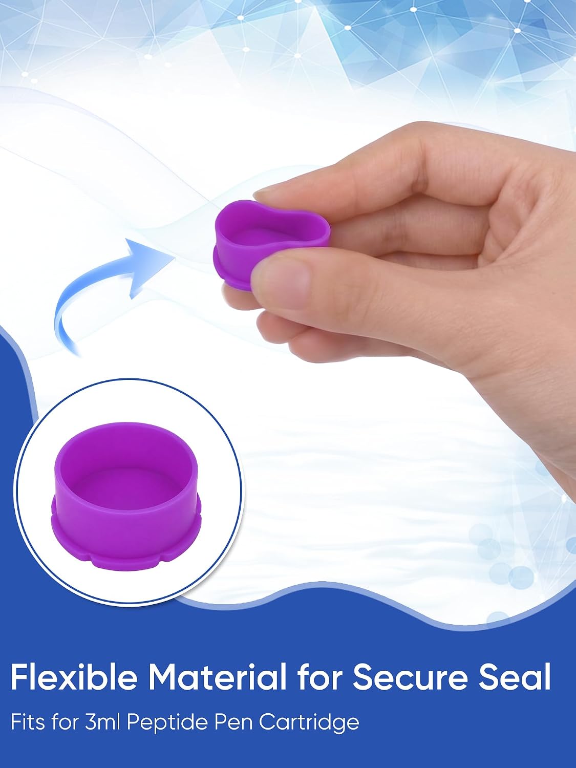 3ML Cartridge Caps, Fit to 3ML Cartridge for Peptide Pen,40PCS -10 Colors