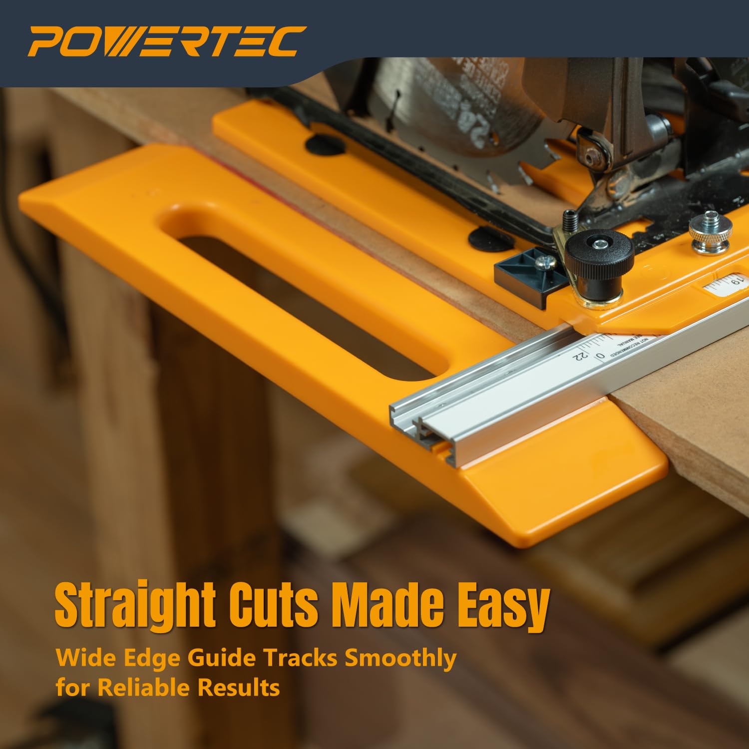 Snapklik.com : POWERTEC Circular Saw Guide Rail System Rip-Cut Edge ...