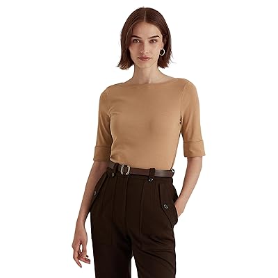 Lauren Ralph Lauren Stretch Cotton Boat Neck T Shirts Women