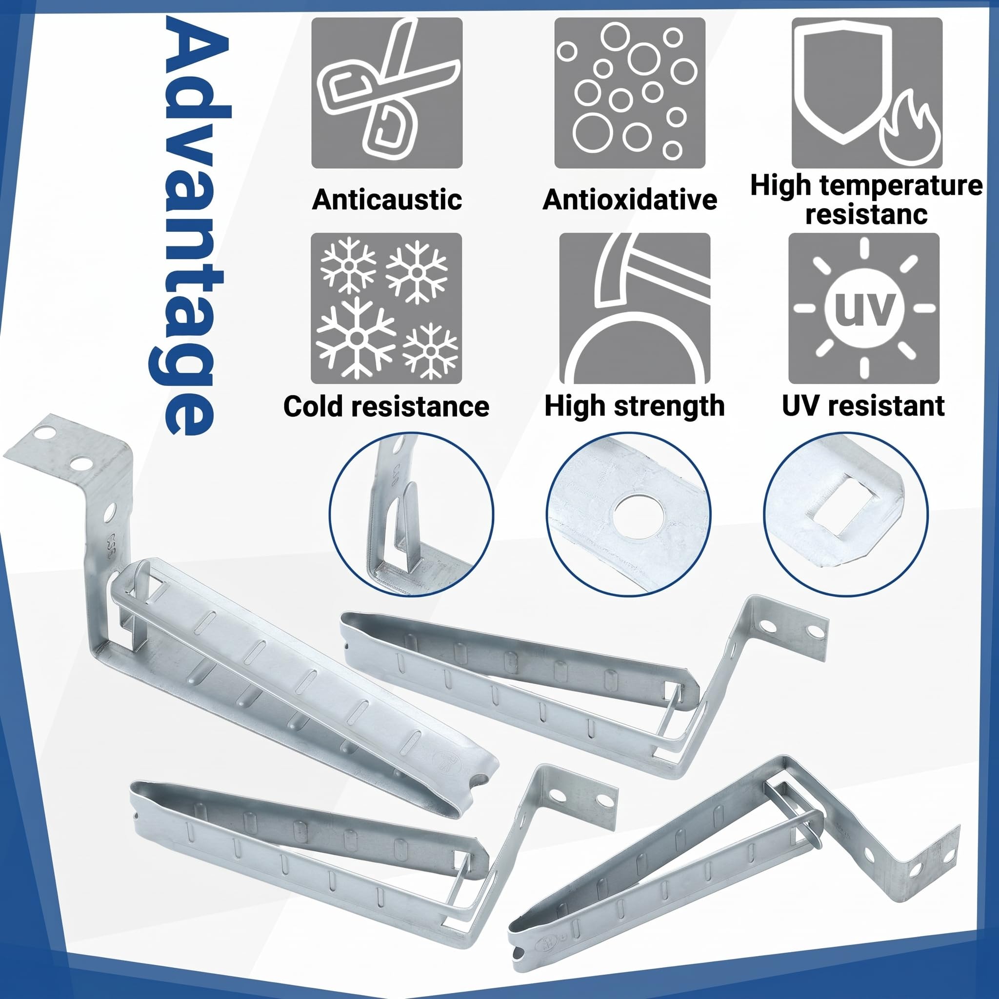 Landhoow 250 piezas de soporte de cable de montaje de perno de metal CS-CJ6 Cable de montaje de perno de acero galvanizado con pestaña de bloqueo, sujetadores con pestaña de bloqueo, sujetadores de