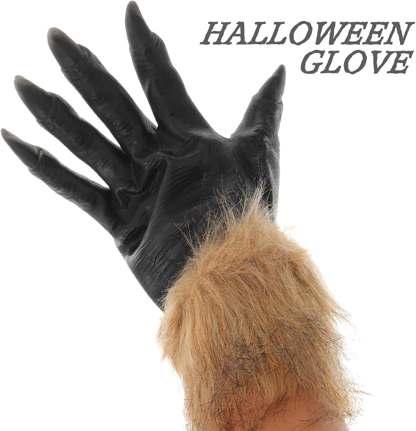 Ciieeo 2pcs Halloween Plush Wolf Gloves, Horrific Vinyl Scary Mittens for Cosplay, Halloween Party Prank Props, Assorted Colors, 11. 81 X 6. 29 Inches
