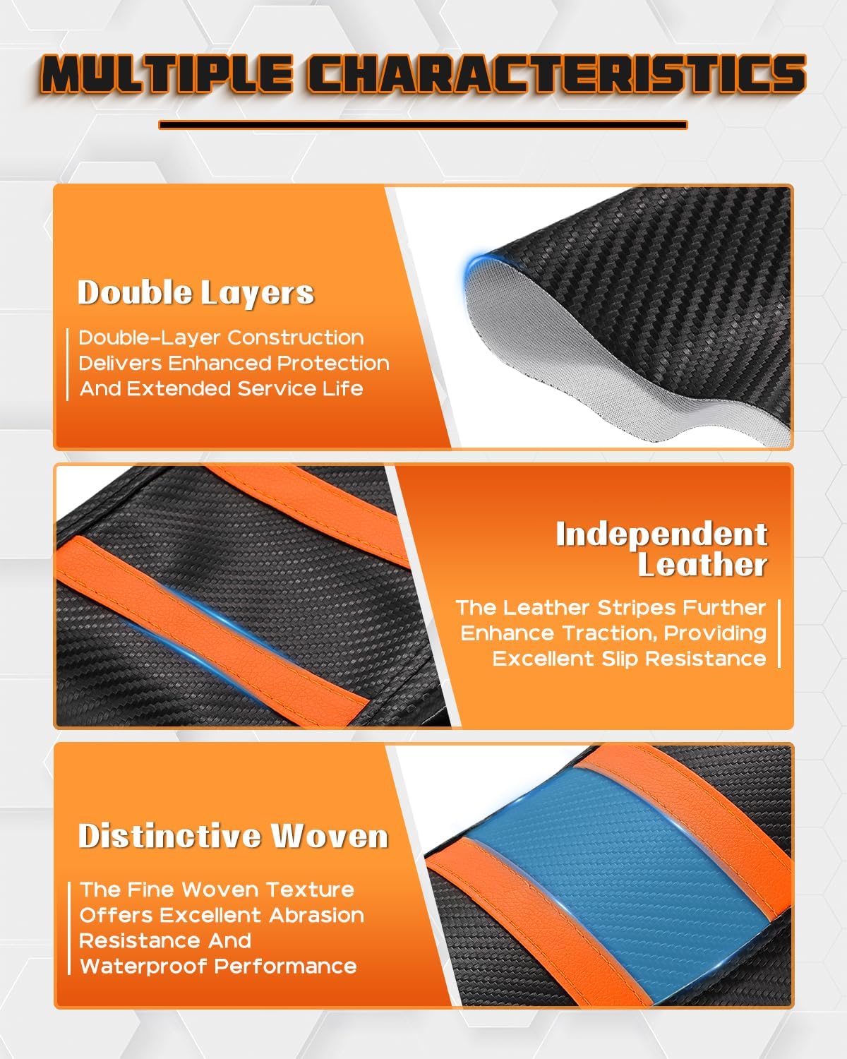 E Dirt Bike Seat Cover for Tutti Soleil01, Gripper Rubber Cover for Tuttio Soleil 01, Orange Stripes