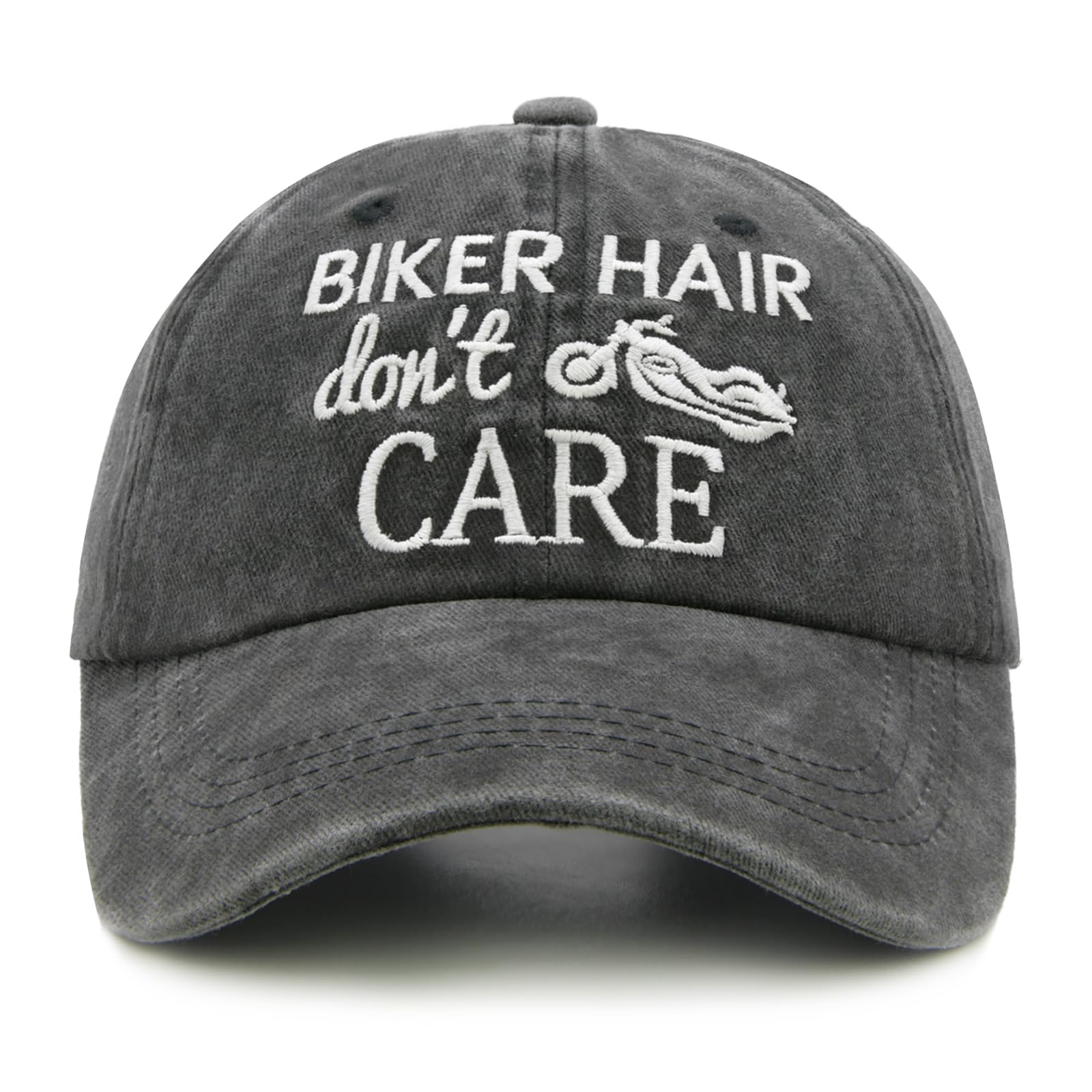 Waldeal Biker Hair Don't Care Hat for Women, Denim Washed Adjustable Baseball Cap