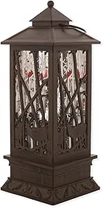 Christmas By Roman Inc. Lanterna LED Pupazzo Di Neve Confetti Lites - Alta 24 Cm Con Neve Finta E Luci