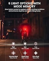 Vista 4 de RAVEMEN TR150/TR250 Bike Tail Light, 280° Visible Bike Rear Light with Brake Detection and Auto On Off Feature, 3 Mounting Options