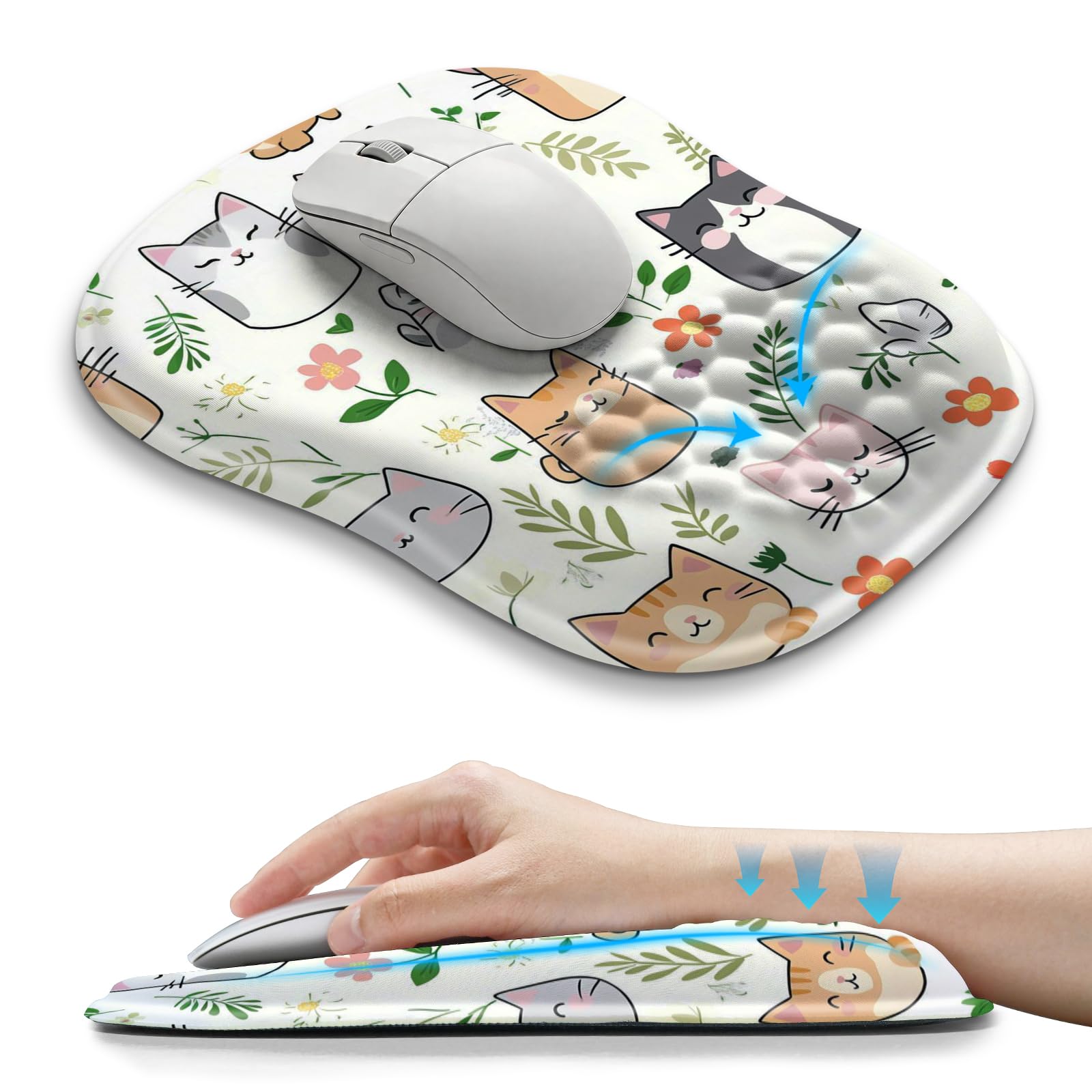 Hokafenle Ergonomic Wrist-Hugging Mouse Pad