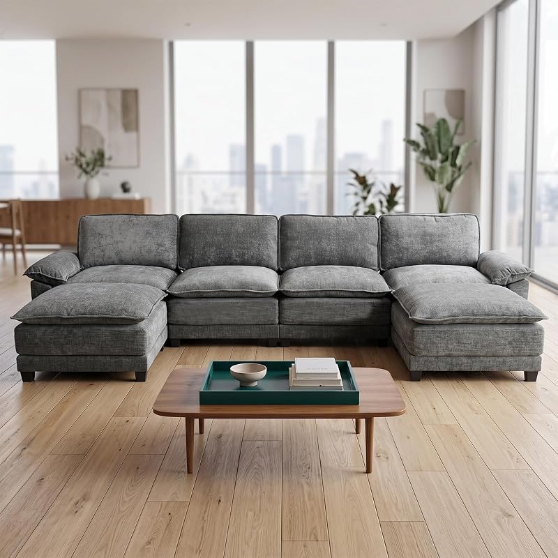 Modular Sectional Cloud Couch, 140" U Shaped Sofa Couches for Living Room image 3