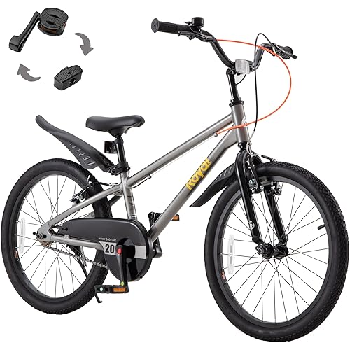 RoyalBaby EZ Fride Kids Bike 16 18 20 Inch, Lightweight Aluminum 2-in-1 Balance to Pedal Bike with One-Key Switch for Boys Girls Ages 4+