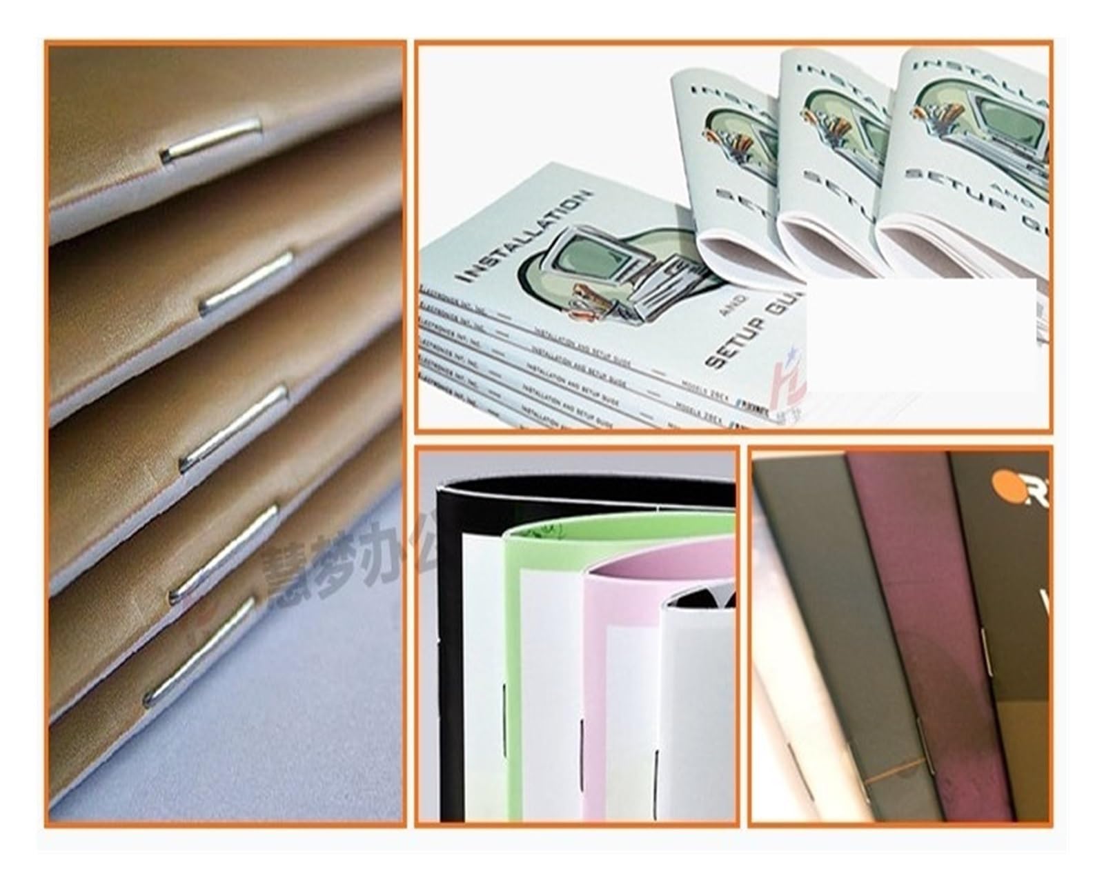 Rilegatrice, Macchina rilegatrice for opuscoli, brochure, spillatrice elettrica e piegatrice for carta 2 in 1, formato massimo A3