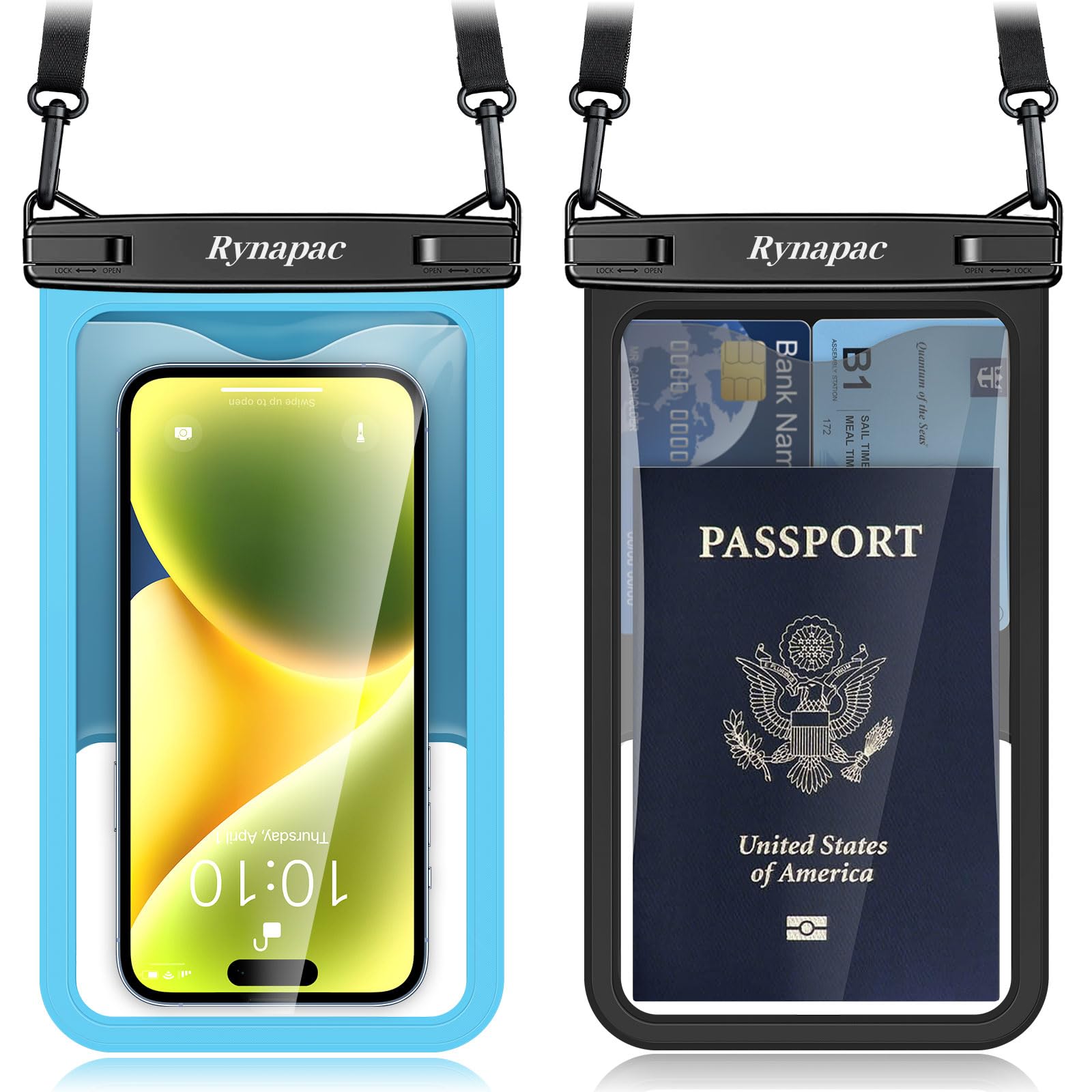 [Up to 8.5"] Waterproof Phone Pouch Bag - 2 Pack IPX8 Waterproof Phone Case for iPhone 17 16 15 14 Pro Max Galaxy S25 S24 Ultra, Touchscreen &