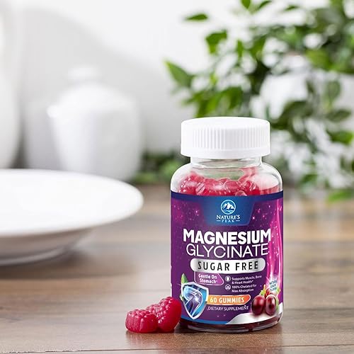 Miniatura 9 de Gomitas de glicinato de magnesio  Suplemento de magnesio sin azúcar para apoyo al sueño y salud del corazón, músculos y huesos  Suave con el