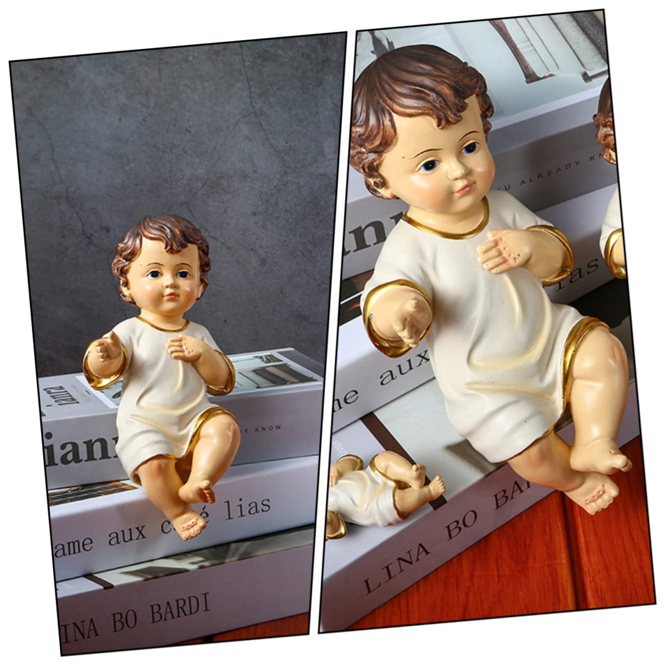 Zerodeko 10 Sztuk Miniaturowa Figurka Dzieciątka Jezus Model Żywicy Religijna Statua Do Wystroju Domu Kolekcjonerska Ozdoba Figurki Jezusa