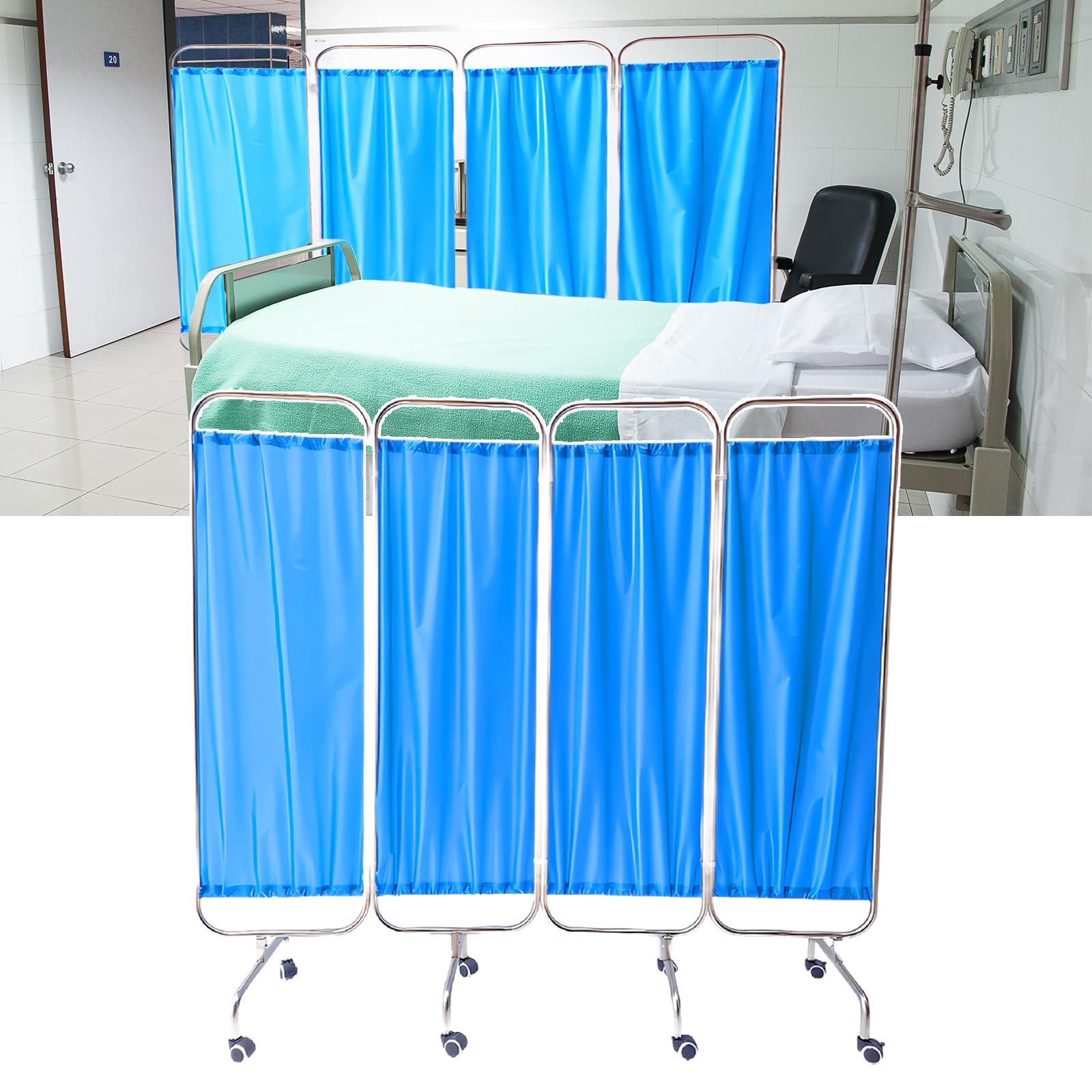 Rideaux médicaux pliants de 200x180 cm pour isoler les lits en salle de surveillance