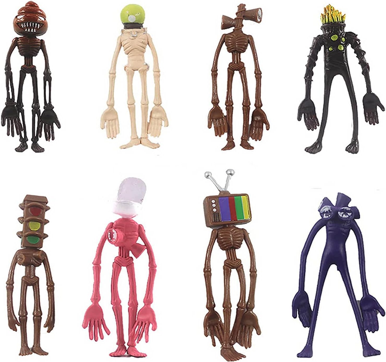 Siren Head Action Figure Model Doll Sculpture Shy Guy Foundation Cake Topper Centerpiece Toys Action for Kids Children Birthday Cake Decoration