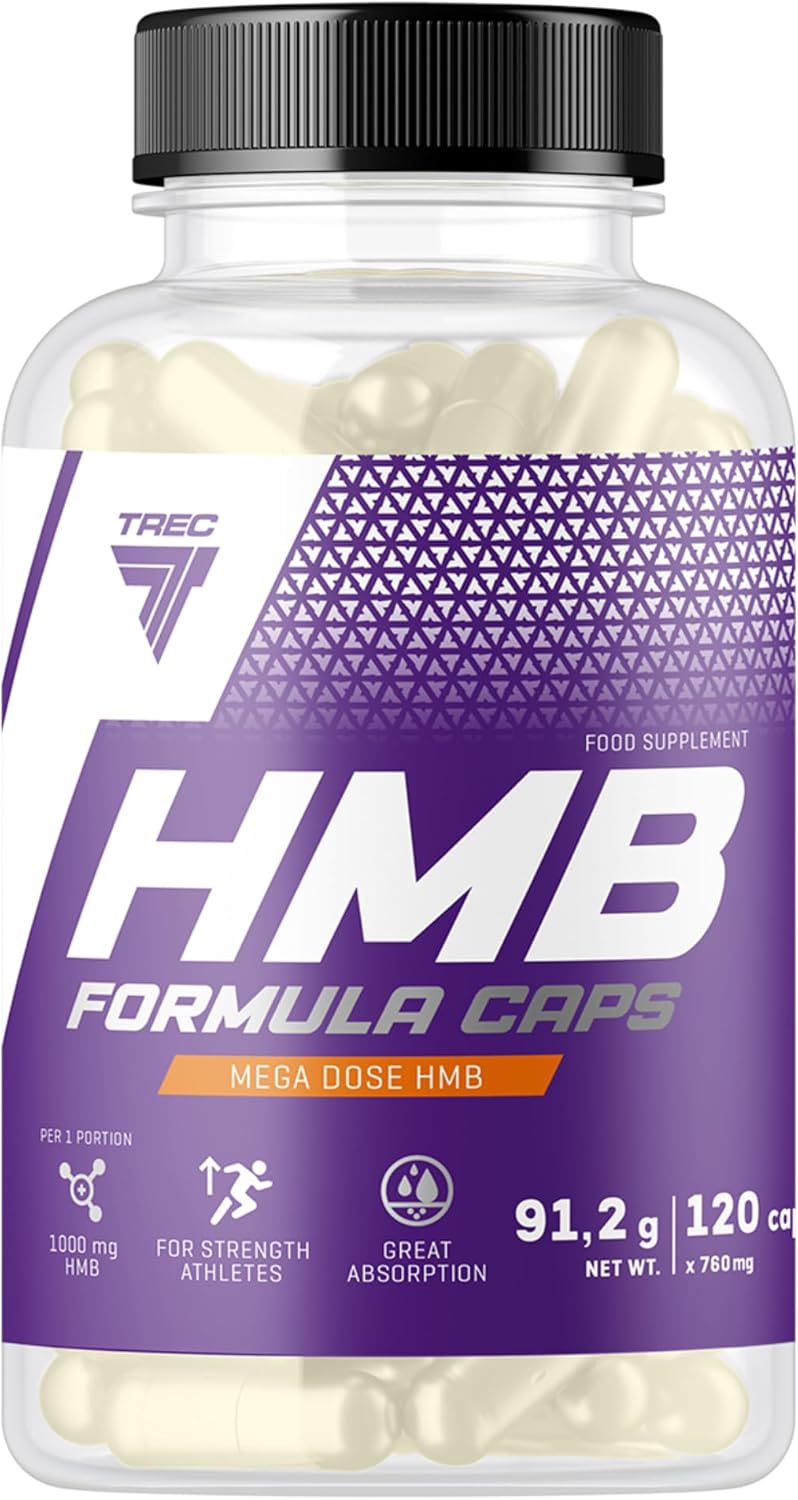 TREC Nutrition HMB Formula Caps – 120 caps – Powerful Anticatabolic Supplement for Lean Muscle Gain, Fat Reduction, and Enhanced Stamina – Hydroxymethylbutyrate (HMB) Metabolic Support – 120 Capsules