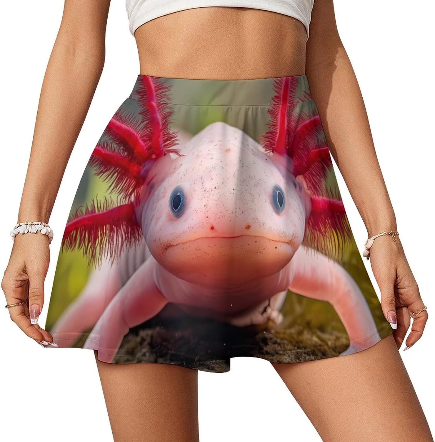 Axolotl Women Tennis Skirt Print Golf Skirts Mini Casual Workout Skorts