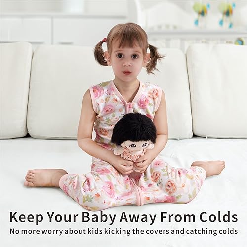 Miniatura 6 de Saco de dormir para bebé con pies, 100% algodón, transpirable, saco de dormir para niños pequeños