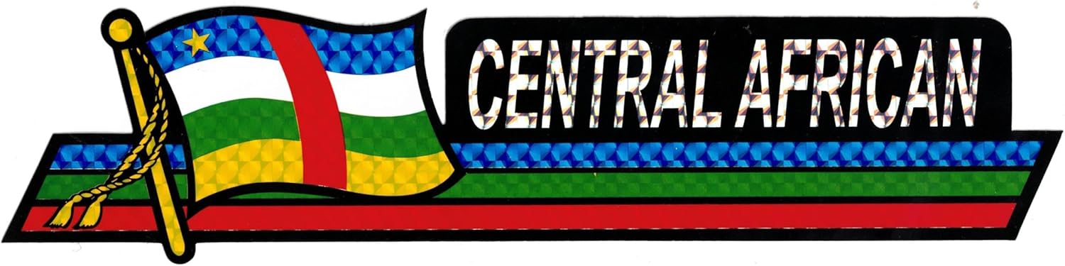 Pack of 24 Central African Flag 3"x12" Reflective Decal Bumper Sticker DCX-049