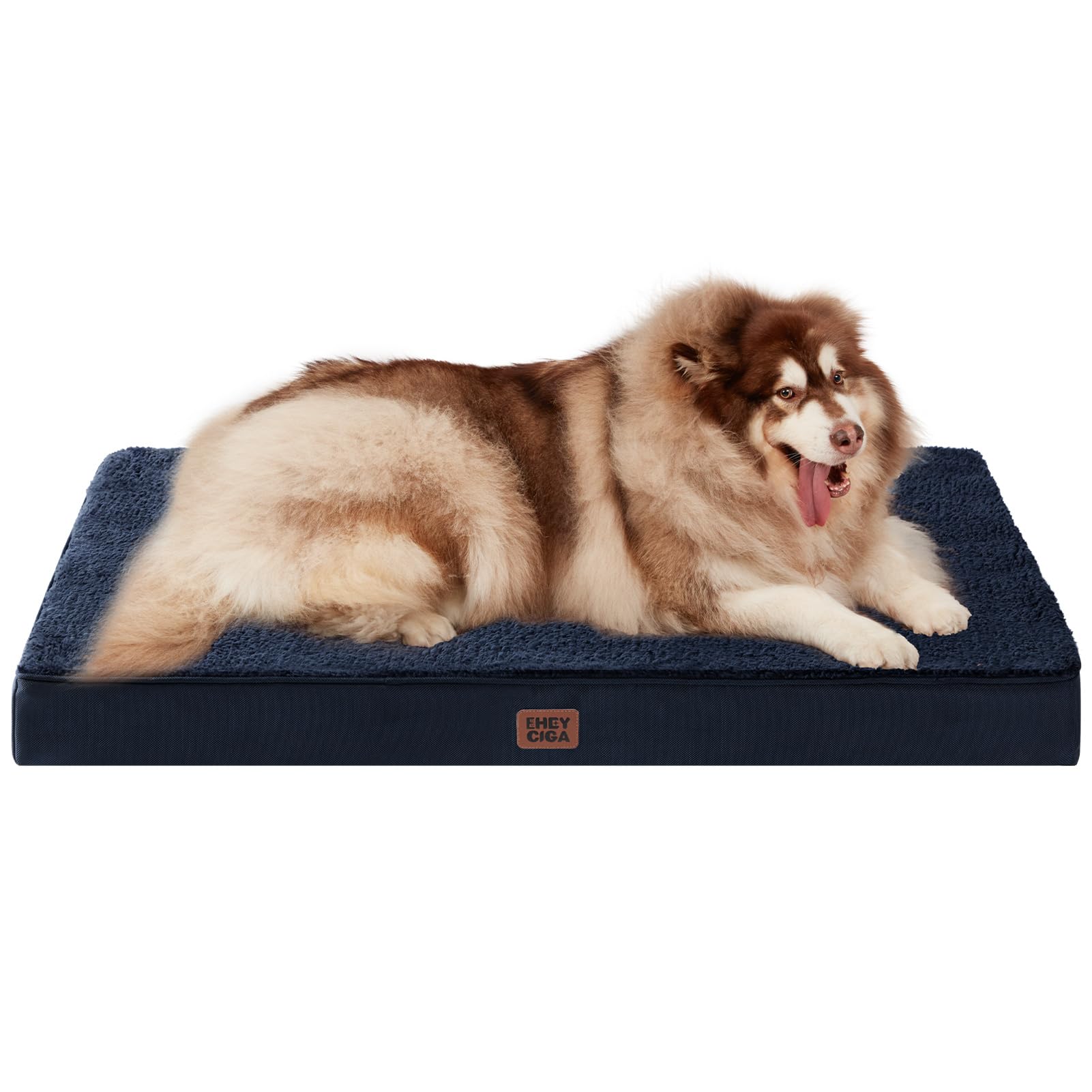 EHEYCIGA Cuccia Cane Interno Taglia Grande XXL, (120L x 74W cm) Ortopedica Cuscino per Cani, Cuscino Cane Sfoderabile e Lavabile, Ortopedico Lettino per Cani, Orthopedic Dog Bed, Blu Navy