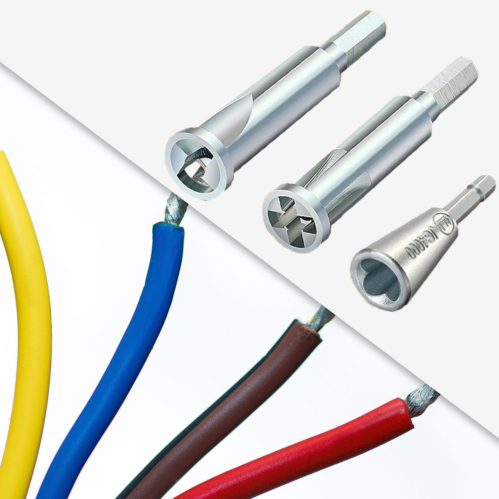 Drahtverdrehwerkzeug Für Bohrmaschine – Aus Verzinktem Stahl, Für 2,5-4 Mm² Kabel, 10 Cm Lang