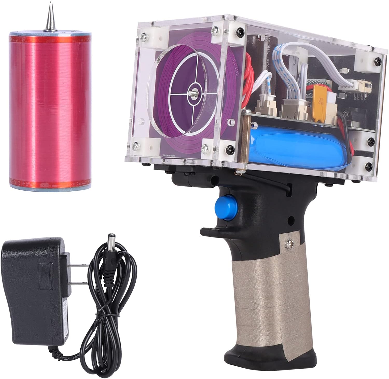 OKYUK Handheld Tesla Coil, Artificial Lightning Generator, Portable Mini Arc, DIY (Type-Charge)