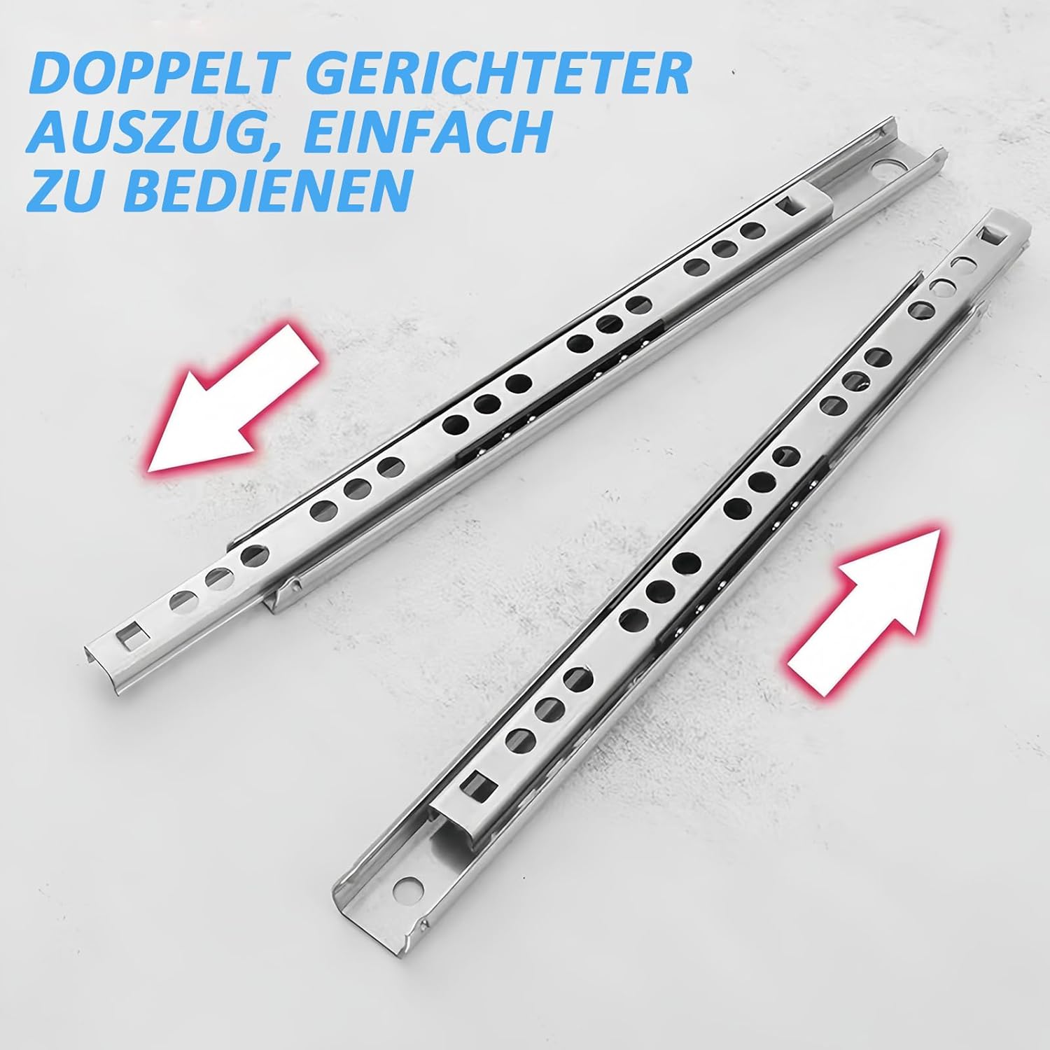 Metal Ball Drawer Rails, Sliding Drawer Rails, Drawer Rails and Runners, Sliding Drawer Rail, Partial Removal for Furniture, Simple to Assemble, Galvanised Steel (278mm)