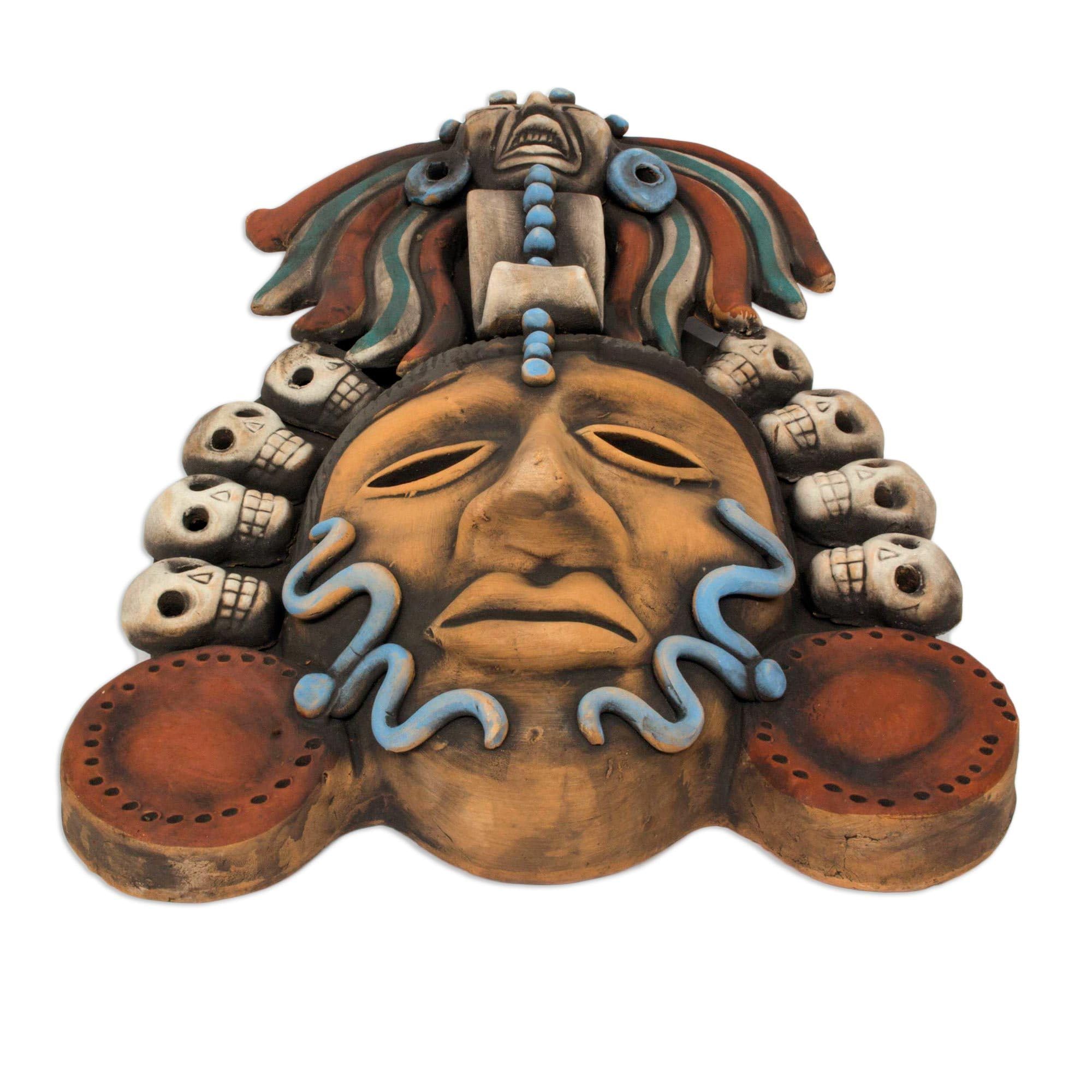 OMA African Wall Mask Decor Fire Flames Mask Tribal Tiki Fortune Wooden Hand Crafted Home Decor Gift Large 20