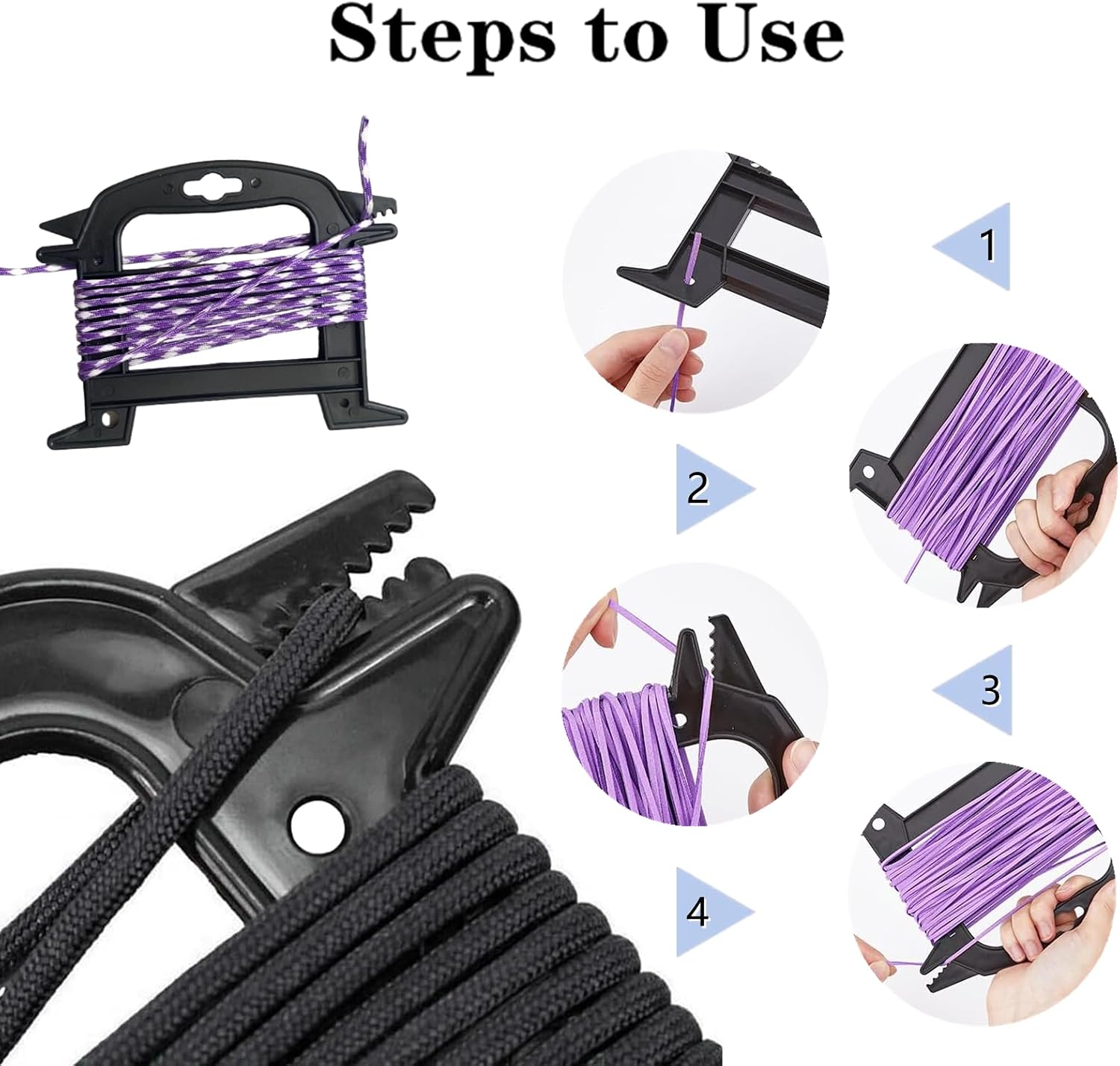 5 PCS Line Winder Rope and Cord Organizer Outdoor Survival Spool Tool Rope Reel for Twine Fishing Line Prevent Tangles Knots Recoils and Kinks image 4