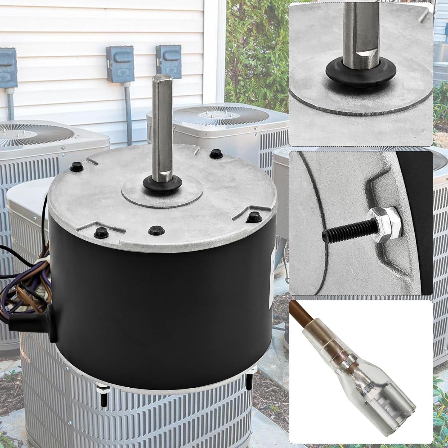 MOT18688 1/8 HP Condenser Fan Motor with Capacitor 208-230V 60Hz 825 RPM Compatible with Trane American Standard Air Conditioner Motor Replace# MOT12215 MOT12004 MOT10514
