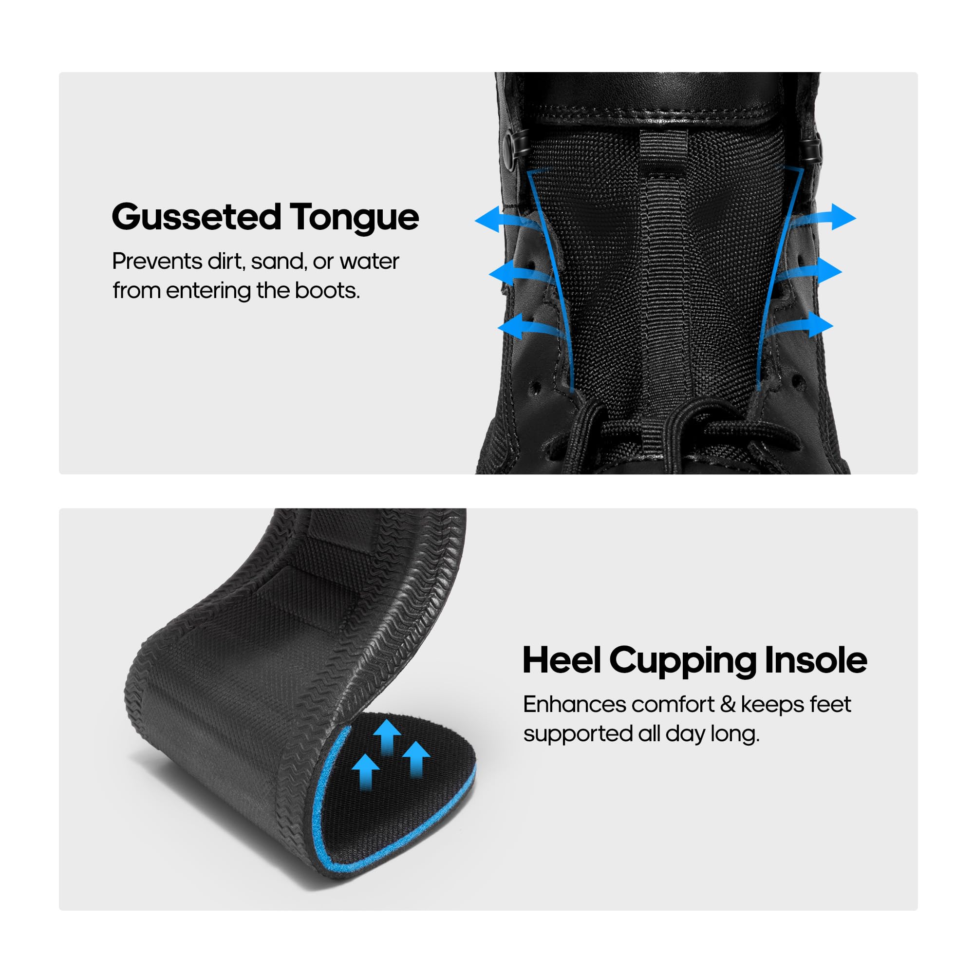 NORTIV 8 Botas de trabajo tácticas militares ligeras para hombre, para senderismo, motocicleta, combate, 15,2 cm
