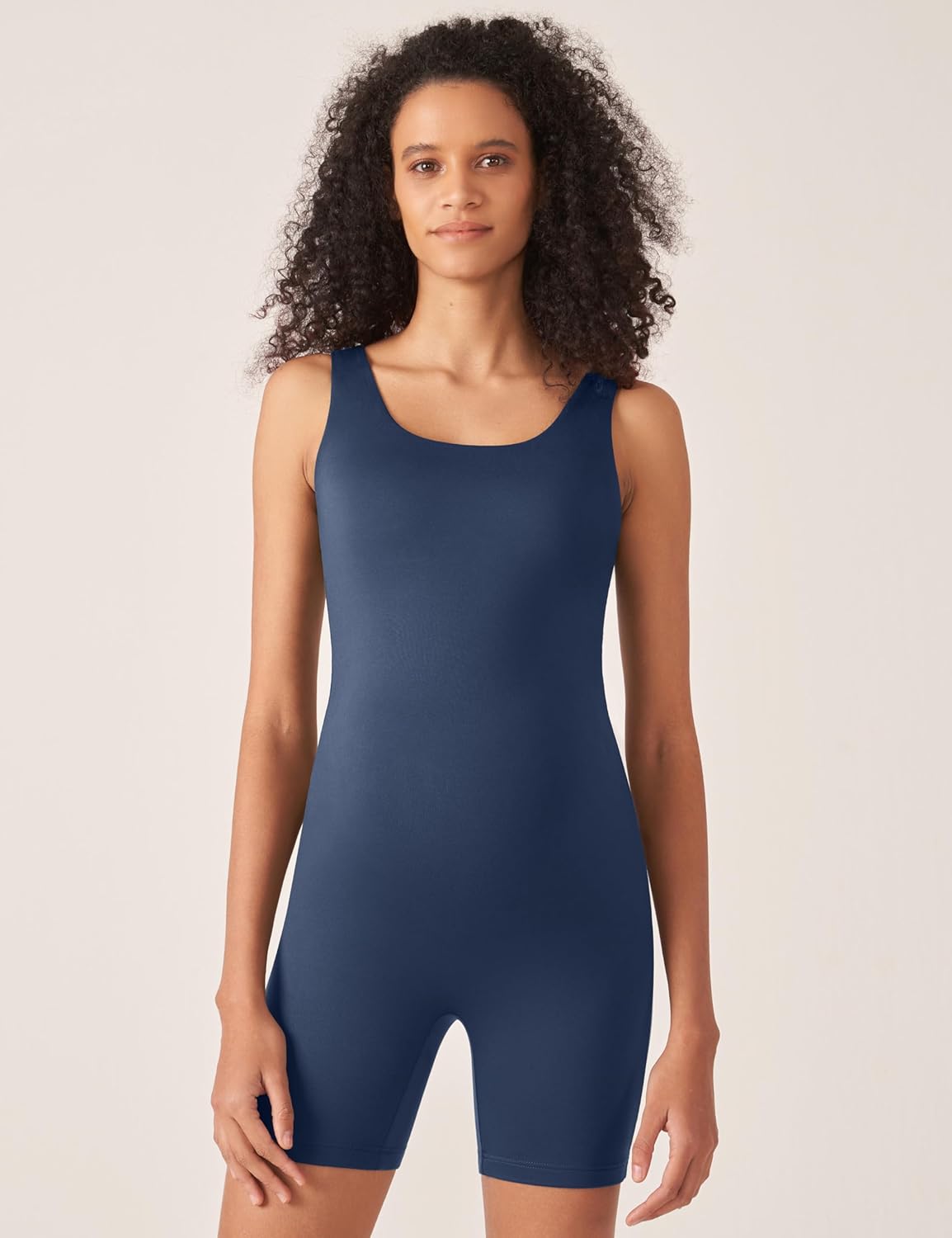 POSHDIVAH Women's Maternity Bodysuit Pregnancy Shapewear Double Lined Sleeveless Tank Top Shorts Romper Jumpsuit - Image 2