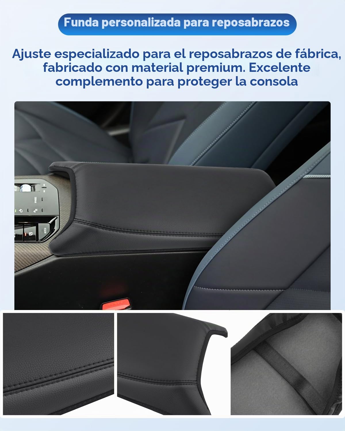 CDEFG Compatible con BMW X3 G45 2025 2026 Facelift Reposabrazos Central Cubierta Cubierta Protección Protección contra arañazos Consola Central Cuero Reposabrazos Caja Cubierta Coche X3 G45 2025