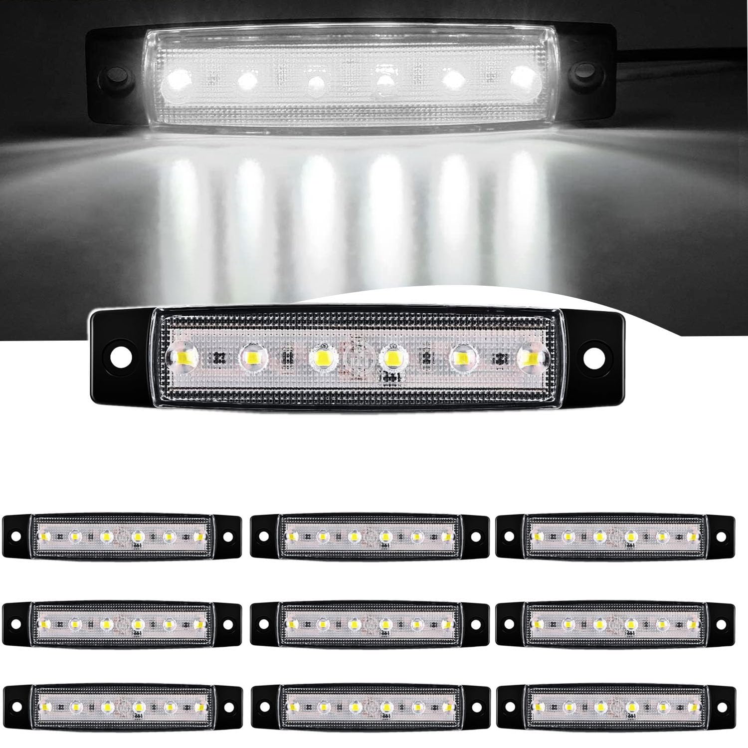 10Pcs Feux De Gabarit Latéraux LED 12V 24V - Feux Position Arrière Avant Pour Remorque Camion Caravane