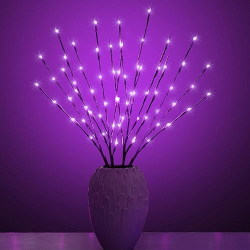 Miniatura 8 de Luz LED de rama que funciona con pilas, ramas iluminadas, jarrón, ramita de sauce iluminada, 30 pulgadas, 20 LED para decoración de Navidad, hogar,