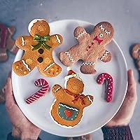 Vista 4 de 6 moldes de fondant de Navidad, molde de silicona de caramelo de chocolate de hombre de jengibre, molde de decoración de pasteles de cocina