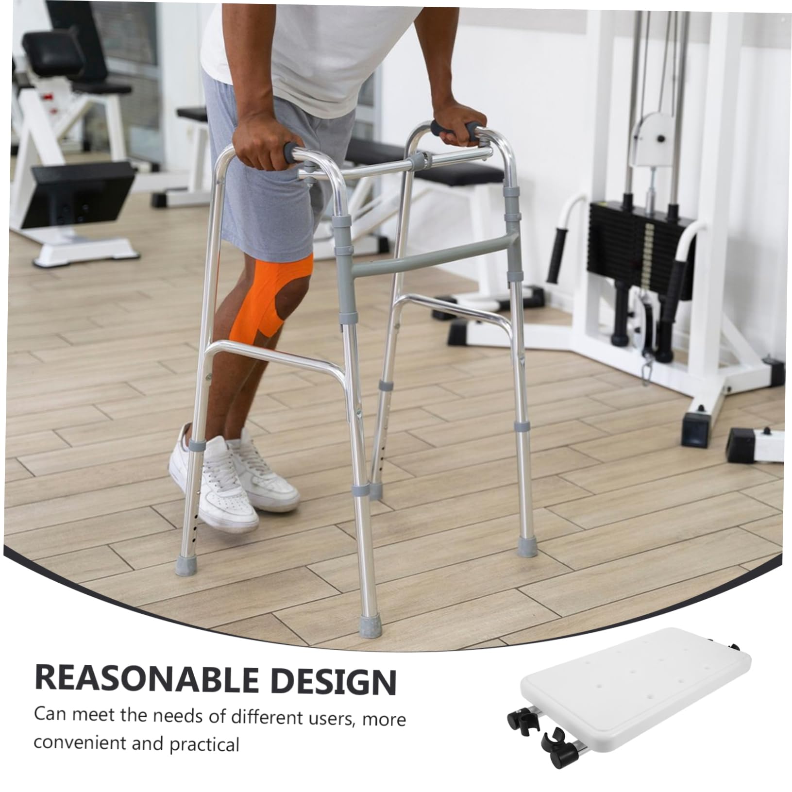 VICASKY Accessorio Supporto Reversibile per di Deambulatore e Lega Sedile in Alluminio Plastico Stabile e Confortevole per Sedile da Doccia