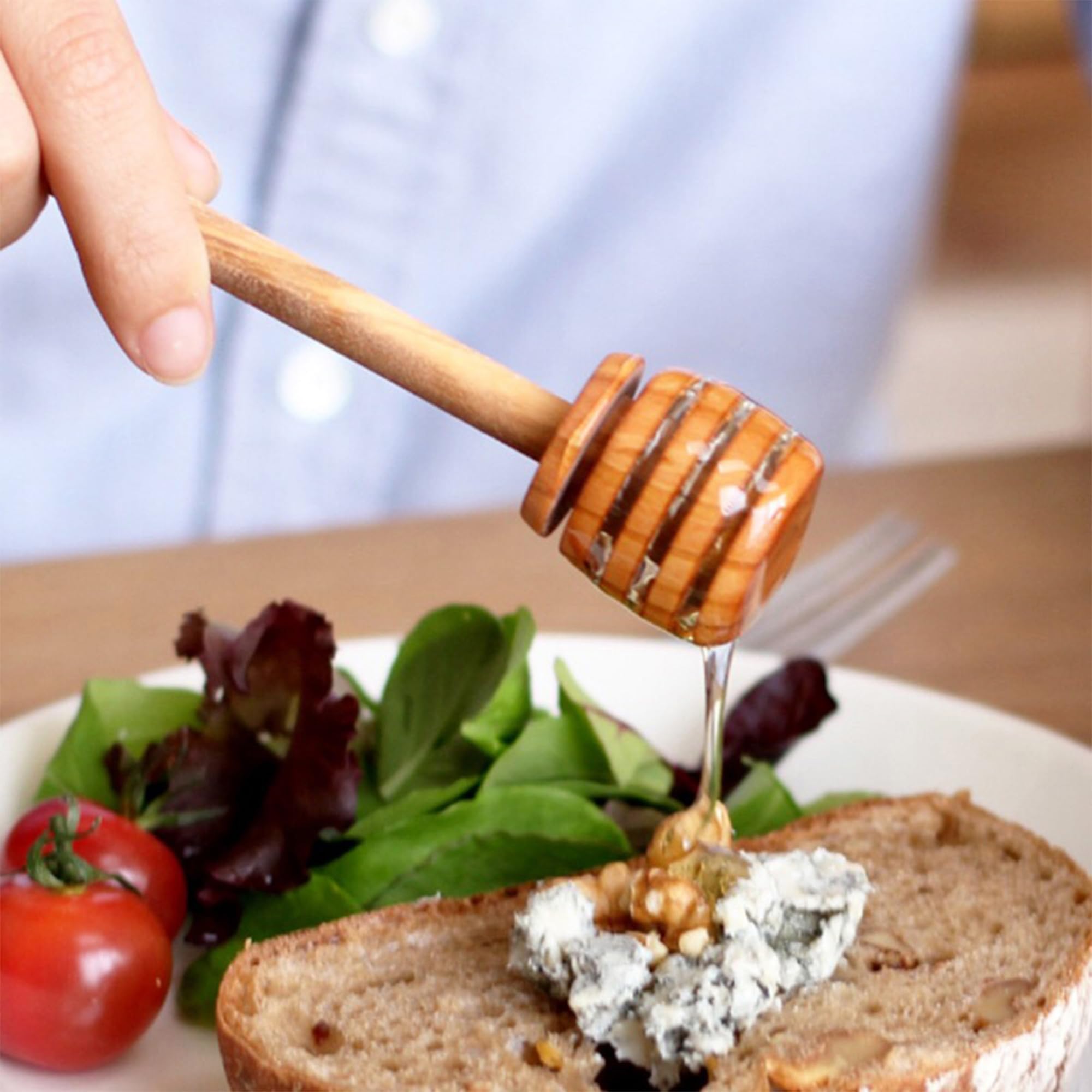 50 cucchiai per miele in legno per raccogliere marmellate e marmellate portatili per feste di nozze (15,2 cm)