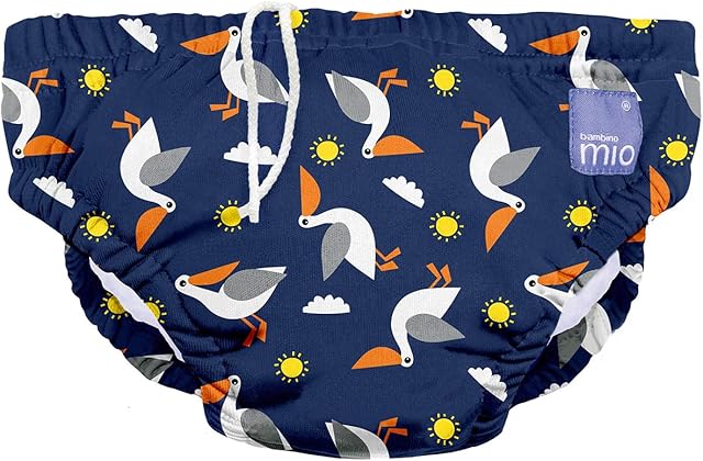 Bambino Mio, Revolutionary Reusable Swim Nappy Pants for Babies and Toddlers, Boys and Girls, Pelican Pier, Medium (6-12 Months)