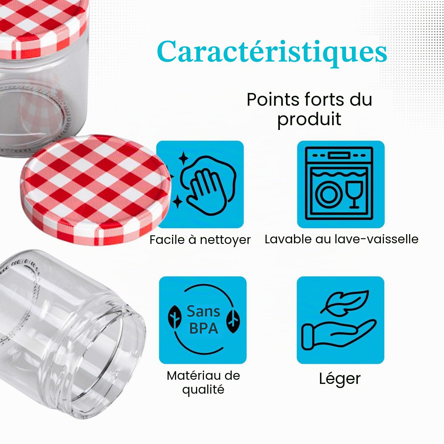 Intirilife, lot de 25 bocaux de conservation avec couvercle - 150 ml - 6,5 x 6,5 cm - Petits bocaux à fond bombé, bocaux à confiture, bocaux de conservation avec couvercle à vis, bocaux à épices