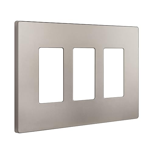Miniatura 604 de ENERLITES SI8834-BK - Placa de pared decorativa sin tornillos, cubierta de enchufe segura, 4 entradas, 4.68 x 8.30 pulgadas (alto x largo), Negro