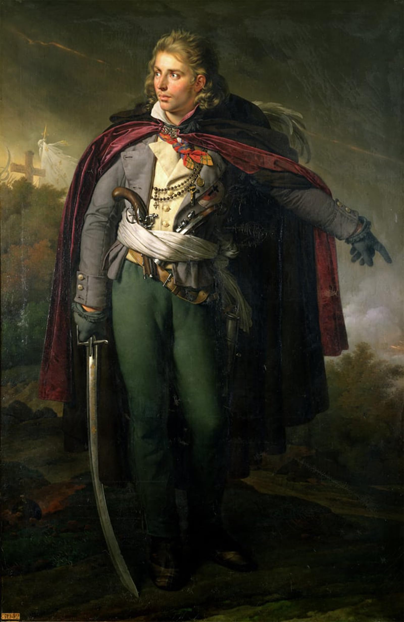 RZHRHJES Vintage Picture Wall Picture Painting Print Poster Jacques Cathelineau by Anne Louis Girodet De Roucy Trioson Abstract Wall Art Painting for Home Decor 60x90cm