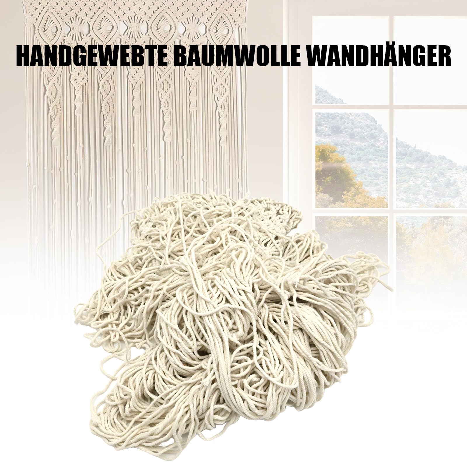 Hoypeyfiy - Arazzo in macramè stile Boho, 90 x 180 cm, divisorio realizzato a mano, per decorazione di matrimonio, camera e parete divisoria