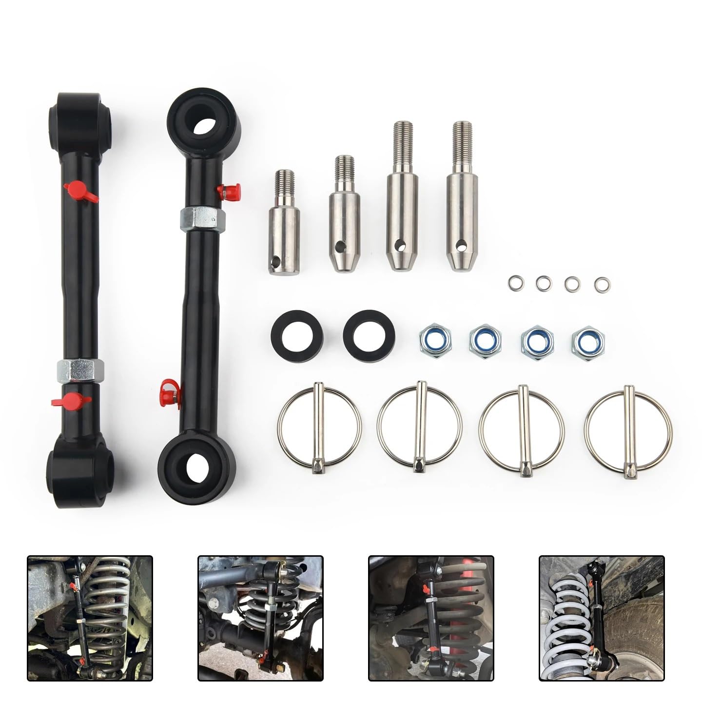 Ramiona zawieszenia Pasuje do Jeep Wrangler JK 2007-2018 2.5 "- 6" łączniki przedniego stabilizatora regulowane podnośniki Wahacz samochodowy