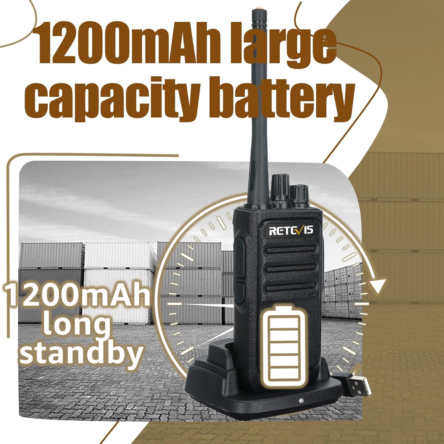 Retevis RT617 Walkie Talkie mit Sprechendes Mikrofon, PMR 446 Funkgerät Lange Reichweite, 16 Kanäle, VOX, Funkgeräte Set Wiederauflabar, Baustelle, Baumarkt, Fabrik(2 Paar, Schwarz)