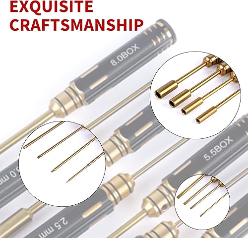 Miniatura 3 de Kit de herramientas RC Hobby, kits de reparación RC recubiertos de nitruro de titanio para helicóptero RC Quadcopter Drone Airplane (18 piezas)