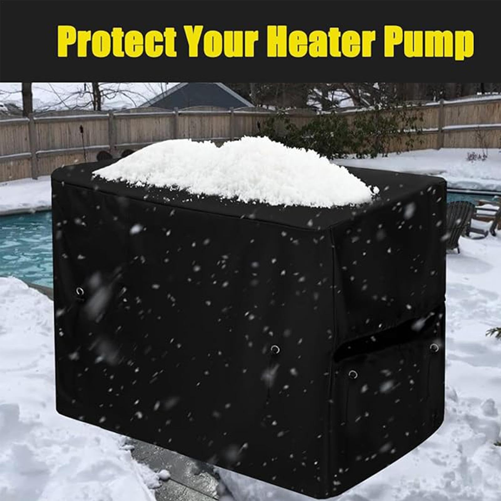 Protectora Invernal para Bomba Piscina Orificio de Manguera Ajustable | Calentador Piscina Exterior Tira de Cierre de Gancho y Bucle para Protección Exterior
