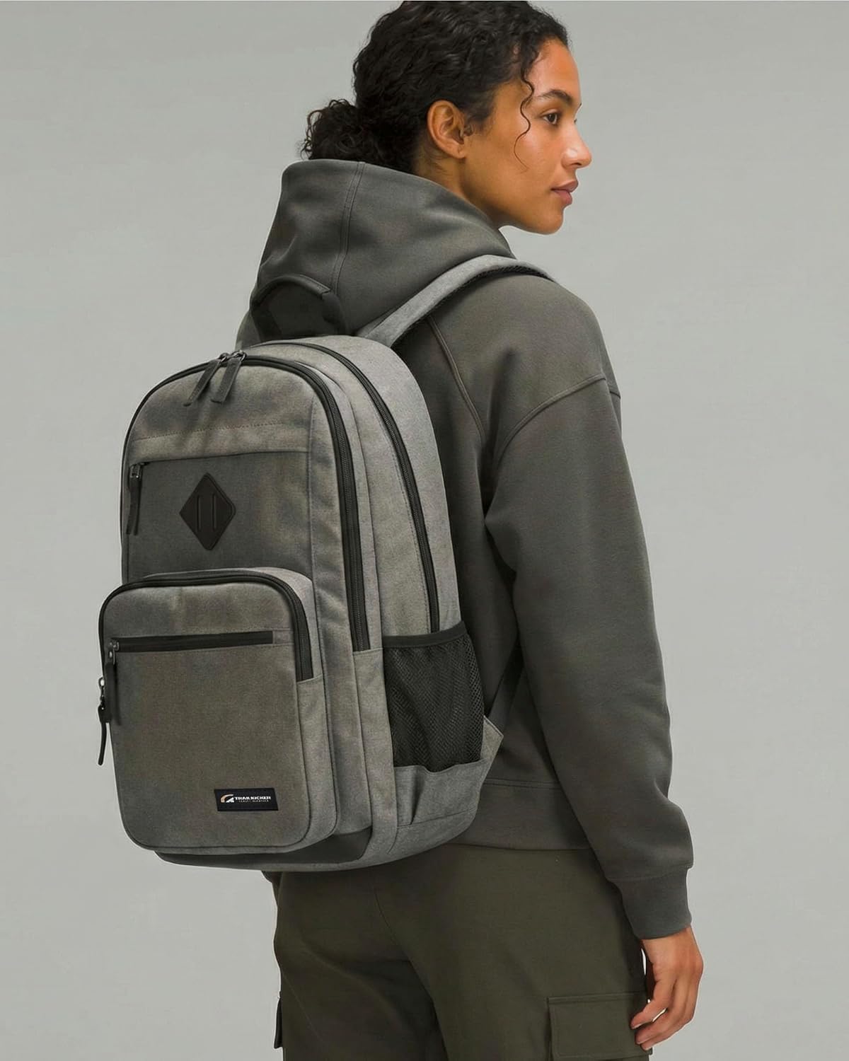 TRAILKICKER Classic Carry-on Travel Backpack, Laptop Backpack with Padded 17 inch Laptop Sleeve, Multi Pocket College Backpack, Casual Daypack Backpacks - Grey - Image 6